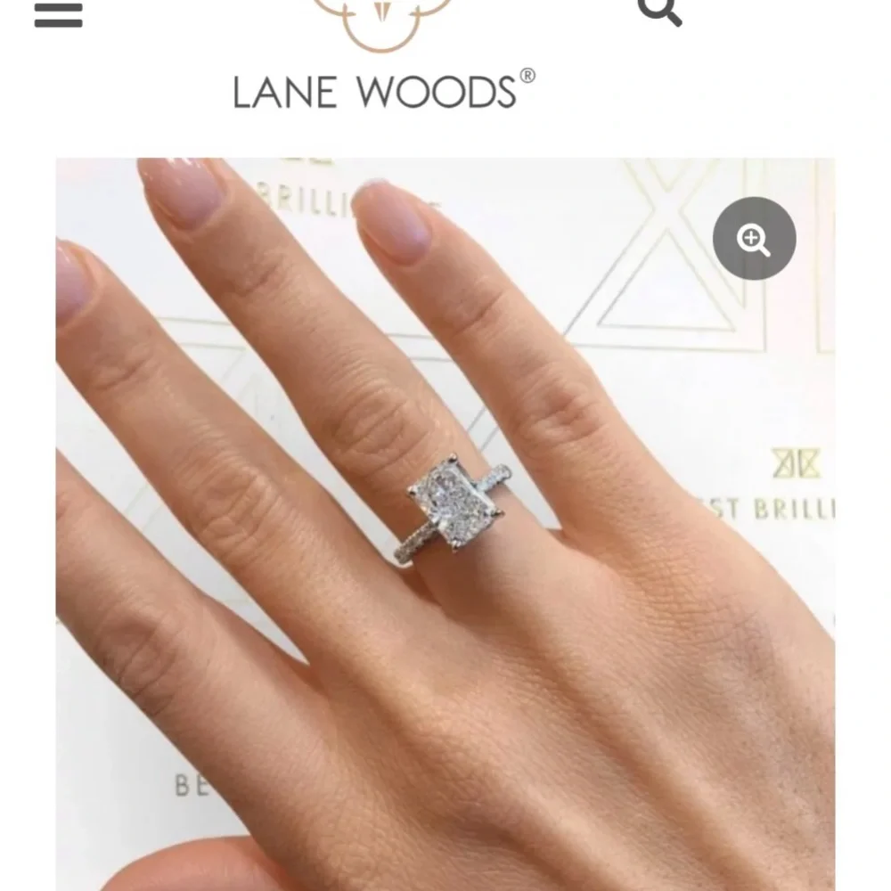 Lane Woods Radiant Hidden Halo Moissanite Ring